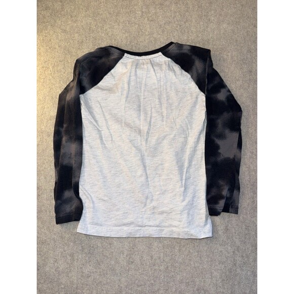 Puma Boys Size 7 Raglan Sleeve Shirt, Black/gray - Picture 3 of 3